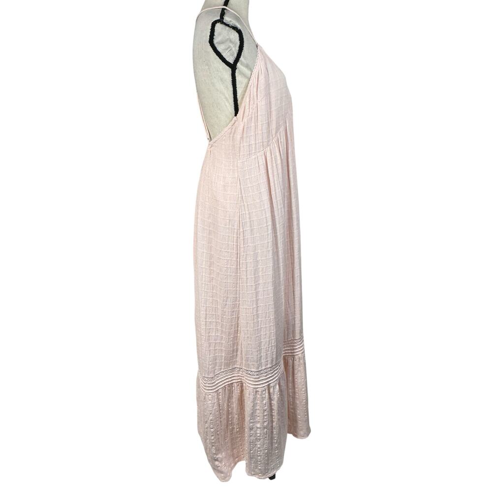 Aerie X-Large Maxi Dress V-Neck Lined Adjustable Spaghetti Straps Textured Pink - Picture 5 of 11